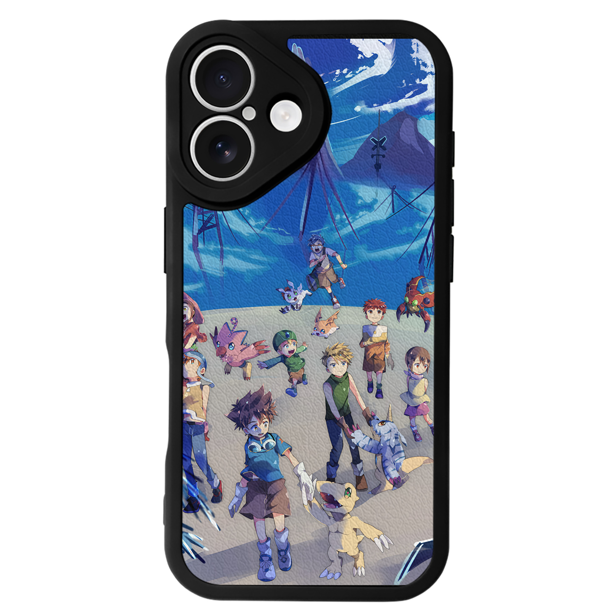 （画像用） Digimon デジタルモンスター/デジモン 【iPhone 16シリーズ対応】シリコンスマホケース（レザー調） 材質：シリコン